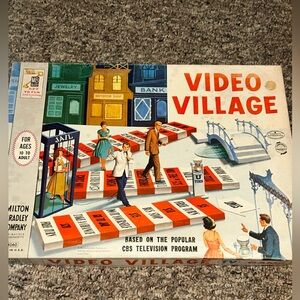 Milton Bradley Video Village TV  Show Vintage Board Game 1960 *Complete*
